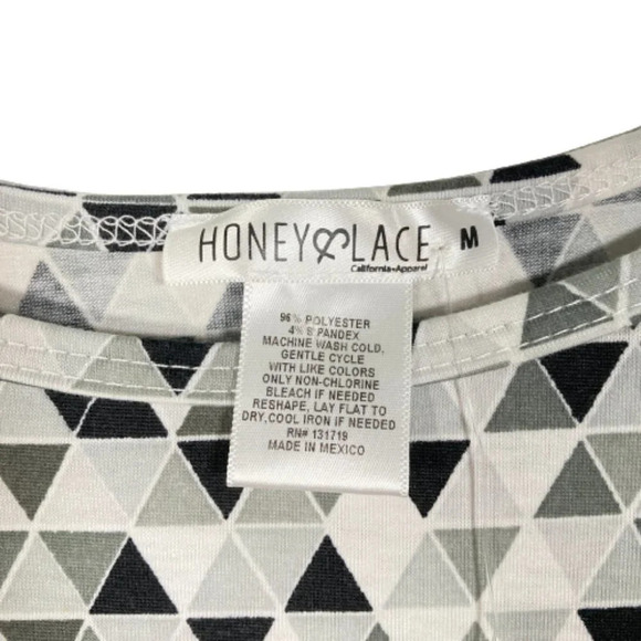 Honey & Lace Summer Dress, Medium, A-Line Black-White-Gray Pattern, New w Tags - Picture 2 of 11
